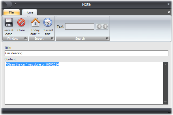 Append task to a note