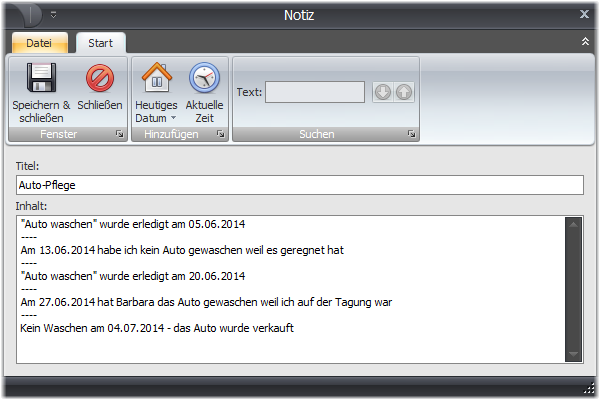 Notiz als Aufgaben-Historie